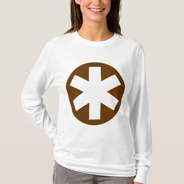 T-shirt Big Asterisk - Brown et blanc (Devant)