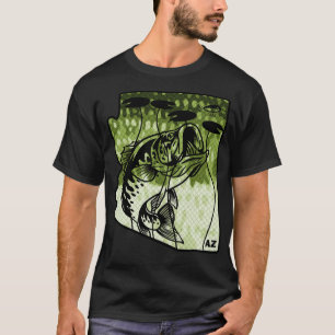 T-shirt Big Bass Fishing Arizona State Grosse Bouche Basse