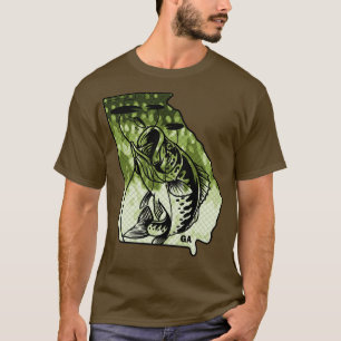 T-shirt Big Bass Fishing Georgia State Grosse Bouche Basse