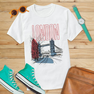 T-shirt Big Ben London Croquis UK Landmark Travel Souvenir