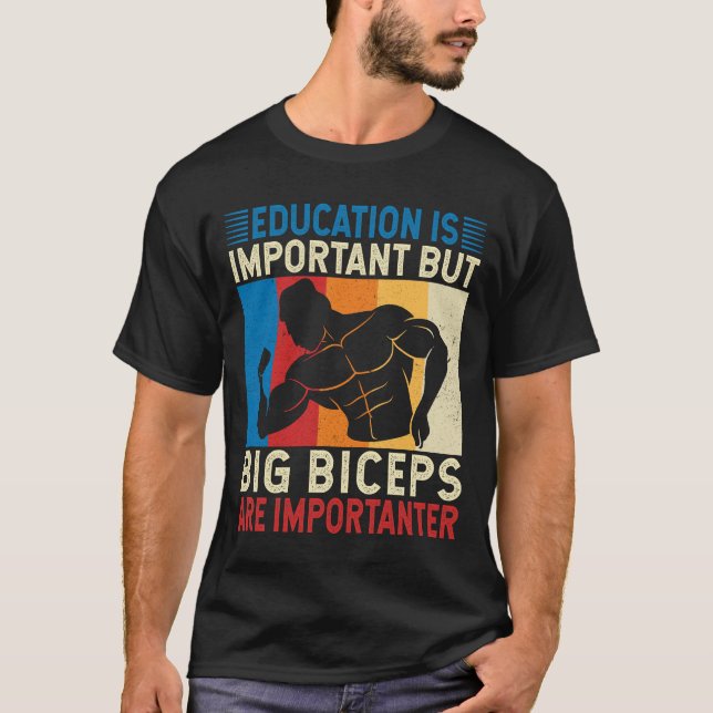T-shirt Big Biceps Muscle Gym Humour amoureux (Devant)