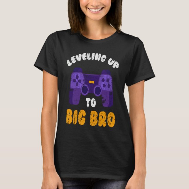 T-shirt Big Bro  Present Game  Leveling future brother (Devant)