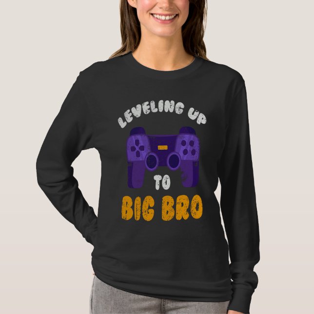 T-shirt Big Bro  Present Game  Leveling future brother (Devant)