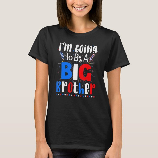 T-shirt Big Brother 4 juillet Grossesse Genre Révéler Fi (Devant)