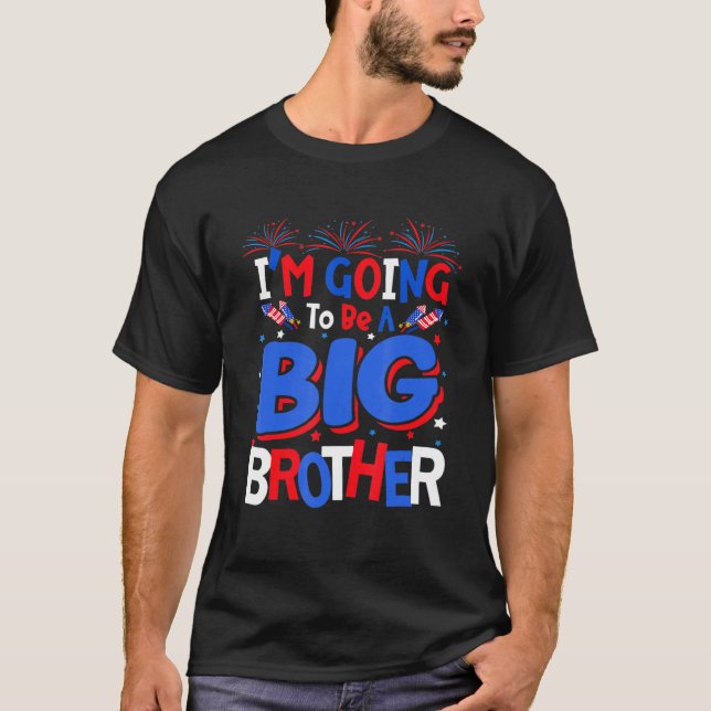 T-shirt Big Brother Cute 4 juillet Annonce de grossesse (Devant)