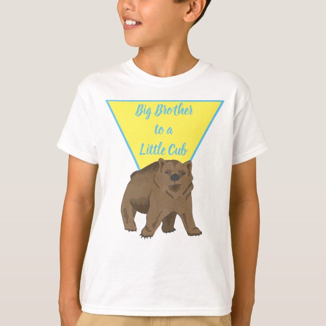 T-shirt Big Brother Grizzly Bear Cub (Devant)