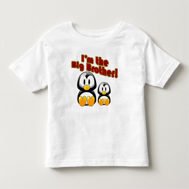 T-shirt Big Brother, mignons pingouins (Devant)
