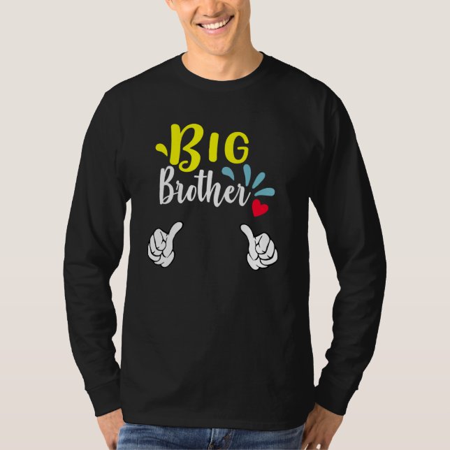 T-shirt Big Brother Nouveau Né Bébé Ancien Frère (Devant)