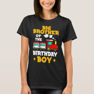 T-shirt Big Brother Of The Birthday Boy Train Famille Anni