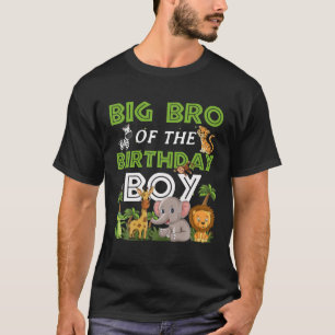 T-shirt Big Brother Of The Birthday Boy Zoo Thème Animal