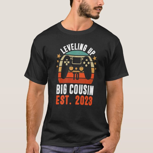 T-shirt Big Cousin Gamer Baby Announcement Gender Reveal G (Devant)