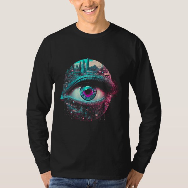 T-shirt Big Eye Tech Scifi Gamer Eye (Devant)
