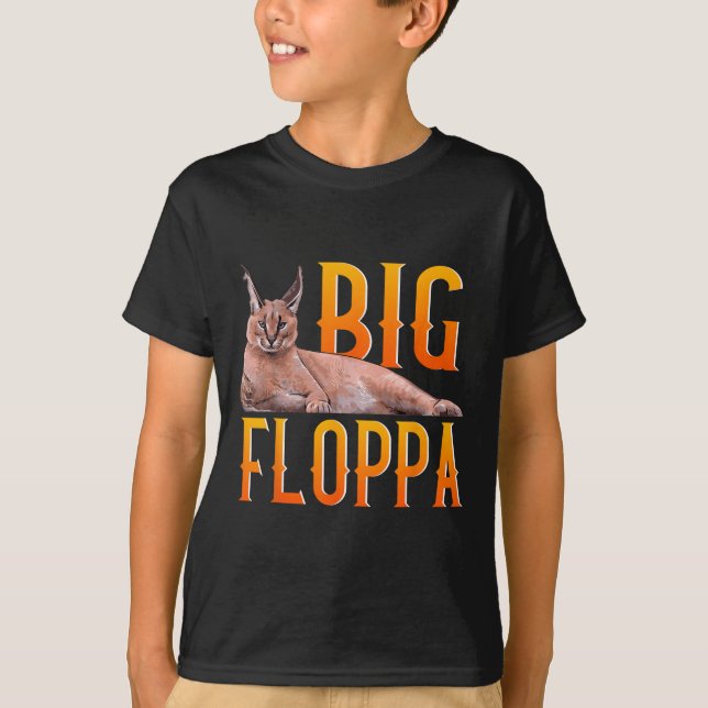 T-shirt Big Floppa mème mignonne chat caracal (Devant)