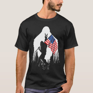 T-shirt Big Foot Chemise Bigfoot Drapeau américain Patriot