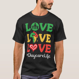 T-shirt Big Heart Africa Carte Poing Élevé Amour Amour Amo