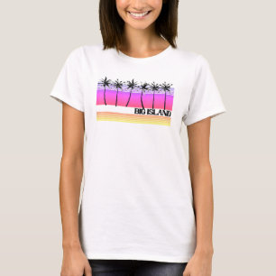 T-shirt Big Island Hawaii Style Rétro Plage coucher Vintag