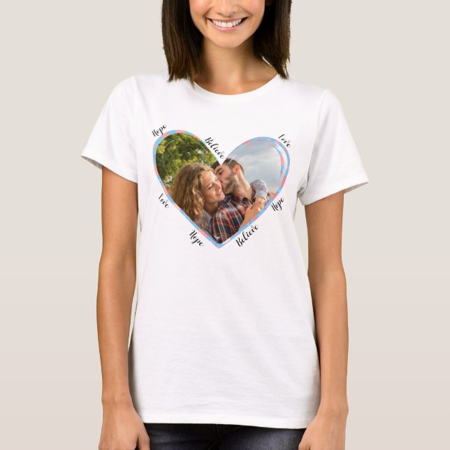 T-shirt Big Love valentines jour photo cadeau personnalisé (Devant)