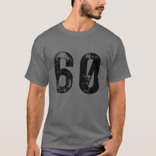 T-shirt Big Number 60 For Birthday Sixty 1960