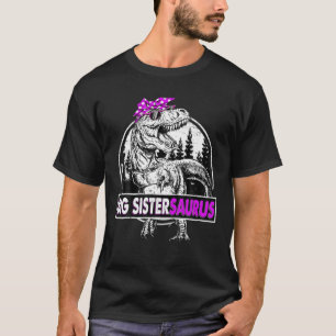 T-shirt Big Sistersaurus T Rex Dinosaur Fête des Mères D