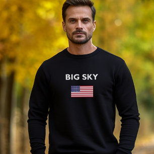T-shirt Big Sky USA American Flag Couleur foncée