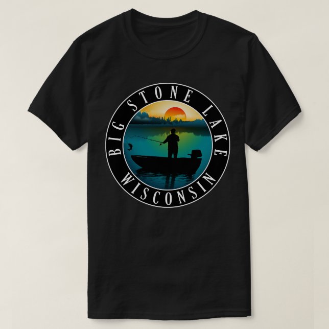 T-shirt Big Stone Lake Wisconsin Pêche (Design devant)