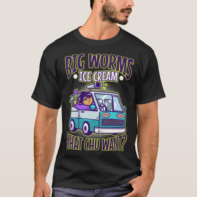 T-shirt Big worms ice cream truck  1 (Devant)