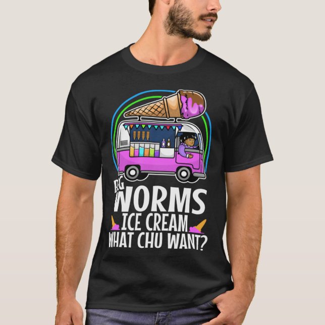 T-shirt Big worms ice cream truck  3 (Devant)