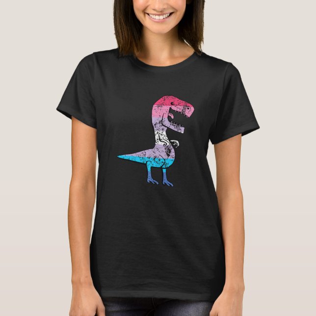 T-shirt Bigender Pride Flag  Bigender Dinosaur (Devant)