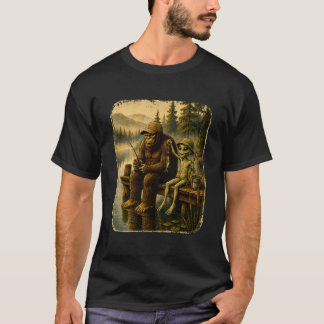T-shirt Bigfoot Alien Pêche Drôle Hommes UFO Sasquatch Amo