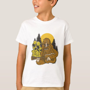 T-shirt Bigfoot Aliens Guitare Camping Sasquatch Drôle Ca