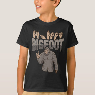 T-shirt Bigfoot Asl Gesture main Sourde perte d'ouïe Adjud