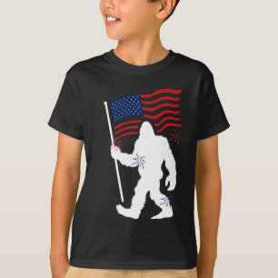 T-shirt Bigfoot Avec Drapeau Américain Drôle 4 juillet Pou