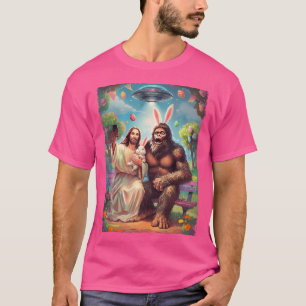 T-shirt Bigfoot Bunny Funny Pâques Jésus Sasquatch Selfie