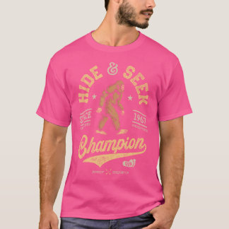T-shirt Bigfoot Cacher Et Chercher Champion Drôle Sasquatc