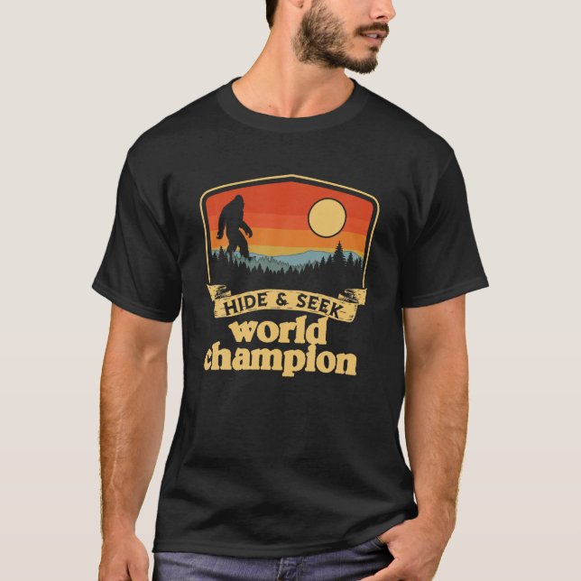 T-shirt Bigfoot Cacher et chercher Champion du Monde Vinta (Devant)
