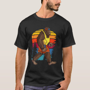 T-shirt Bigfoot Courir Retro Funny Novelty Cadeau