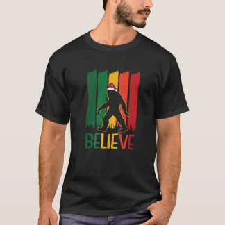 T-shirt Bigfoot Croyez Noël drôle Retro X-Mas Pyjama