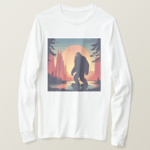 T-shirt Bigfoot dans la forêt Long Sleeve hommes's