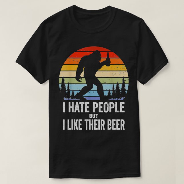 T-shirt Bigfoot drôle bière à boire pour Sasquatch Believe (Design devant)