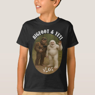 T-shirt Bigfoot et ami vlog camping drôle randonnée selfi