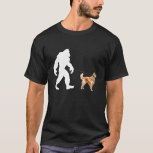 T-shirt Bigfoot Et Golden Retriever - Canine Lover Dog Ow