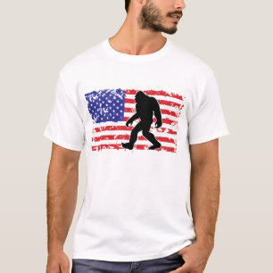 T-shirt Bigfoot et le drapeau américain