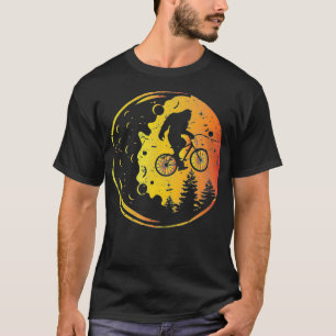 T-shirt Bigfoot Fullmoon Funny Bicycle Sasquatch Hommes En