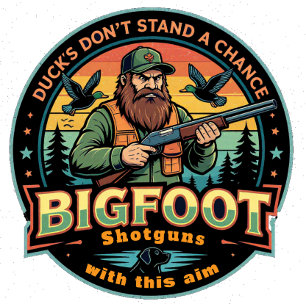 T-shirt Bigfoot Fusils À Pompe Canard N'ont Aucune Chance