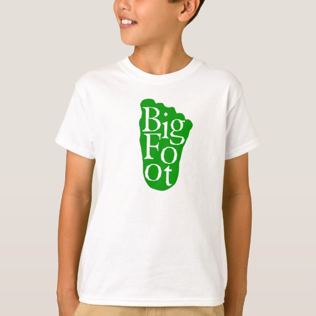 T-shirt Bigfoot ! Grand yeti de pied de Sasquatch (VERT) (Devant)