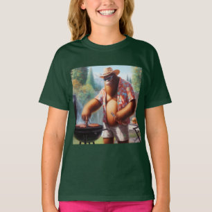 T-shirt Bigfoot Grilling Burgers
