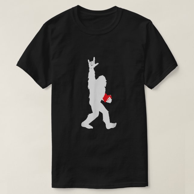 T-shirt Bigfoot Holt Coeur Valentines Jour Je T'Aime Ha (Design devant)