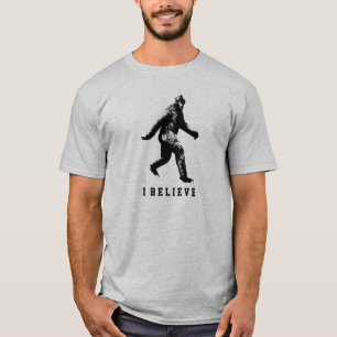 T-shirt Bigfoot I Believe Customizable Text