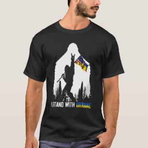 T-shirt Bigfoot Je Me Trouve Avec L'Ukraine Pavillon Ukrai