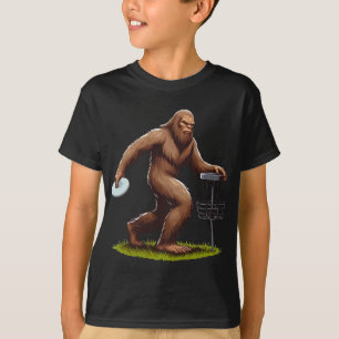 T-shirt Bigfoot jouant au disc golf Drôle de joueur de dis